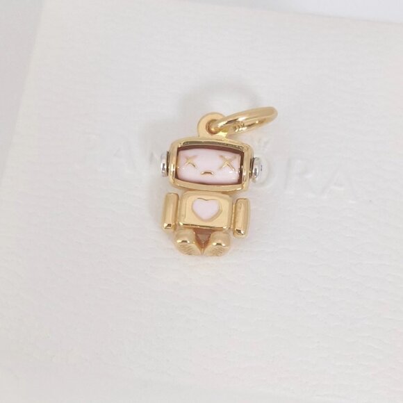 Pandora Spinnable Face Robot Dangle Charm with box - Picture 2 of 4